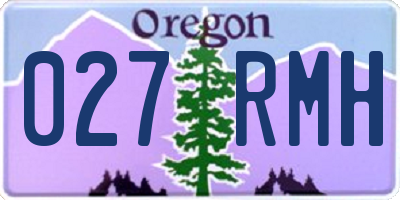 OR license plate 027RMH