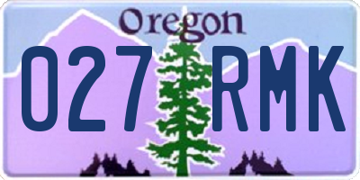 OR license plate 027RMK