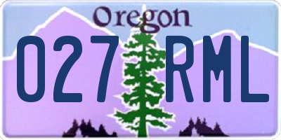 OR license plate 027RML