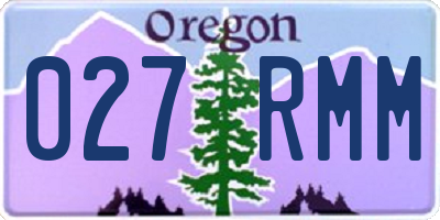 OR license plate 027RMM