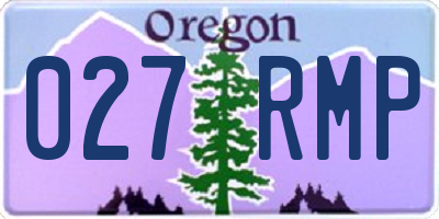 OR license plate 027RMP