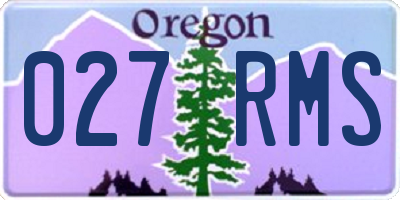 OR license plate 027RMS