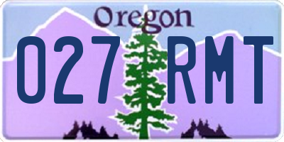 OR license plate 027RMT