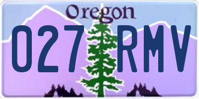 OR license plate 027RMV