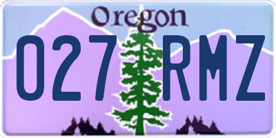OR license plate 027RMZ