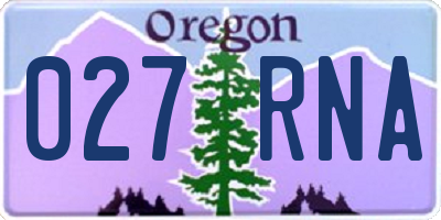 OR license plate 027RNA