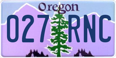 OR license plate 027RNC