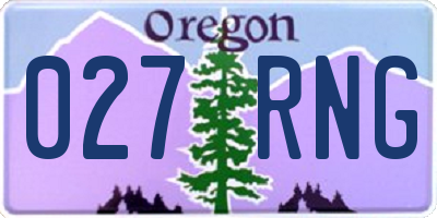 OR license plate 027RNG