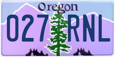 OR license plate 027RNL