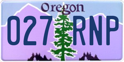 OR license plate 027RNP