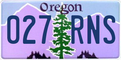 OR license plate 027RNS