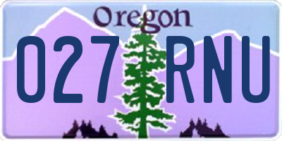 OR license plate 027RNU