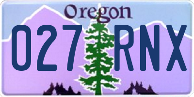 OR license plate 027RNX