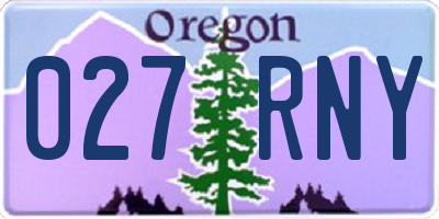 OR license plate 027RNY