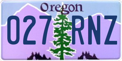 OR license plate 027RNZ