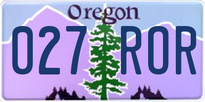 OR license plate 027ROR