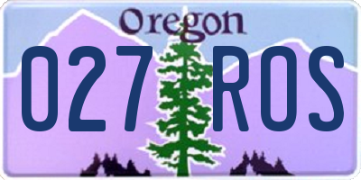 OR license plate 027ROS