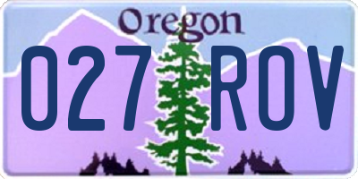 OR license plate 027ROV