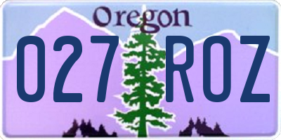 OR license plate 027ROZ
