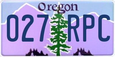 OR license plate 027RPC