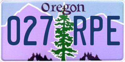 OR license plate 027RPE