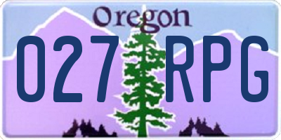 OR license plate 027RPG