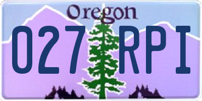 OR license plate 027RPI