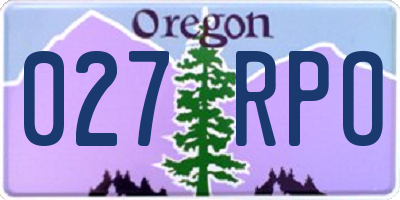 OR license plate 027RPO