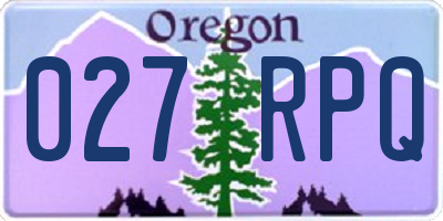 OR license plate 027RPQ