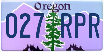 OR license plate 027RPR