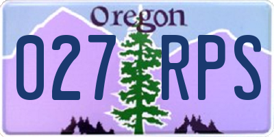 OR license plate 027RPS