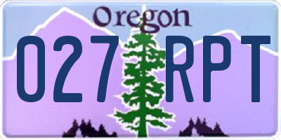 OR license plate 027RPT