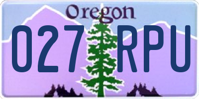 OR license plate 027RPU