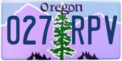 OR license plate 027RPV
