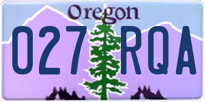 OR license plate 027RQA