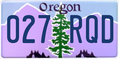 OR license plate 027RQD