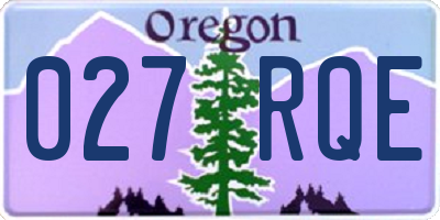 OR license plate 027RQE