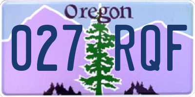 OR license plate 027RQF