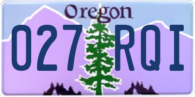 OR license plate 027RQI