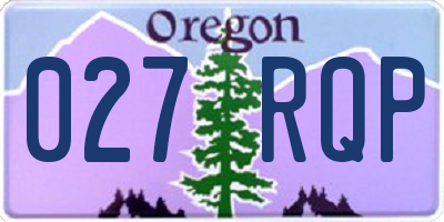 OR license plate 027RQP