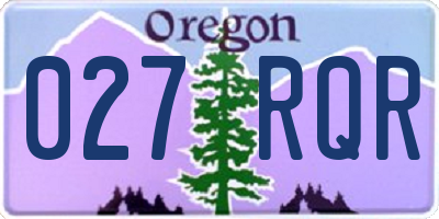 OR license plate 027RQR