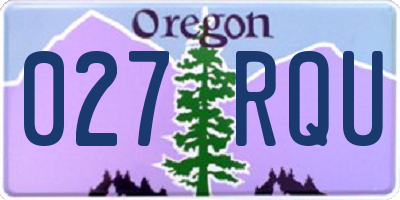OR license plate 027RQU