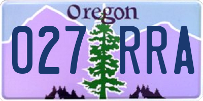 OR license plate 027RRA
