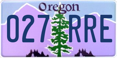 OR license plate 027RRE