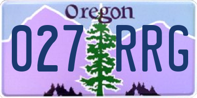 OR license plate 027RRG
