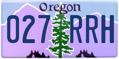 OR license plate 027RRH