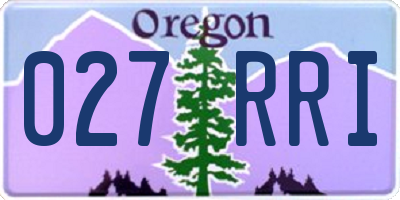 OR license plate 027RRI