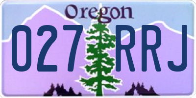 OR license plate 027RRJ