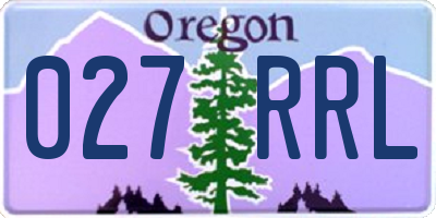 OR license plate 027RRL