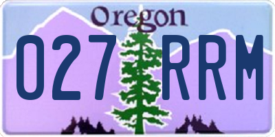 OR license plate 027RRM